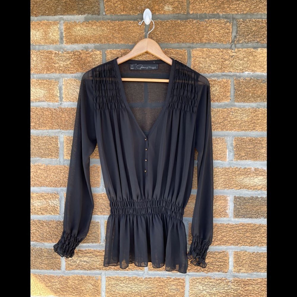 Patterson J. Kincaid
Black Semi Sheer Blouse Xs